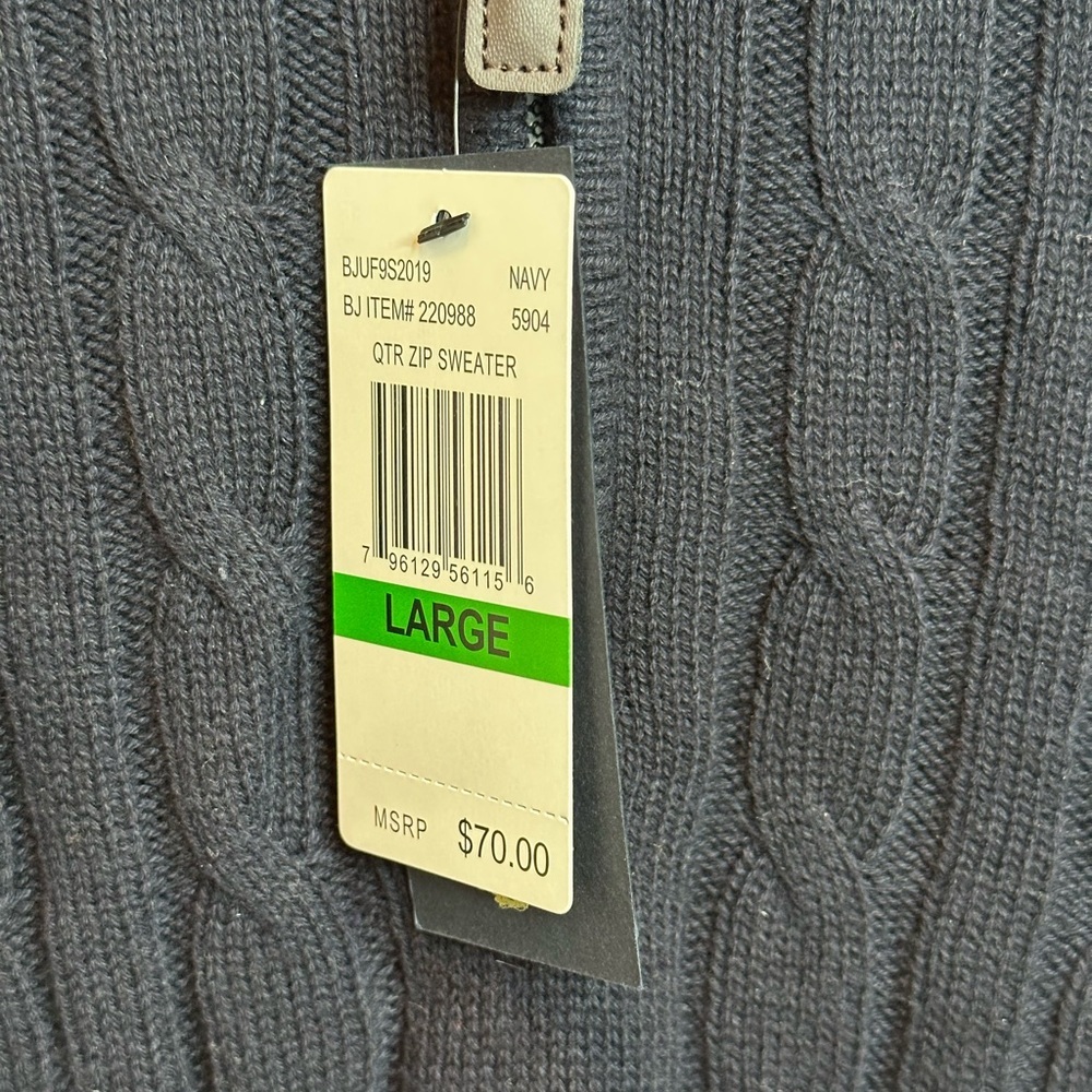 U.S Polo Assn. Men's Navy Pull Over Sweater, size Large, NWT - Picture 2 of 7